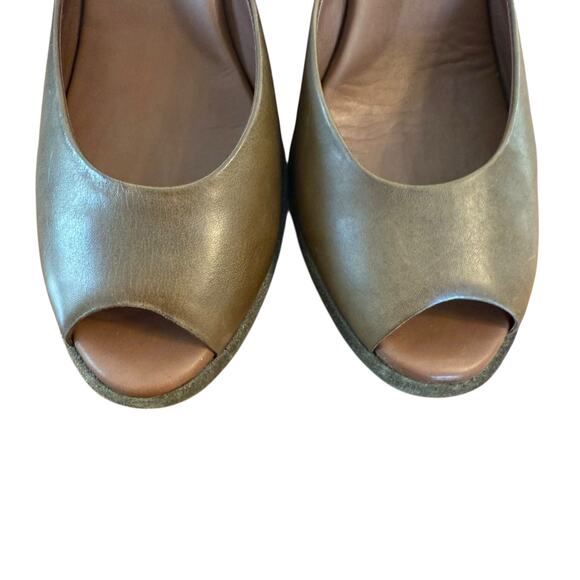 Kork Ease Women's Liliana Olive Green Leather and Suede Wedge Pumps - Size 8/39 - Picture 6 of 10